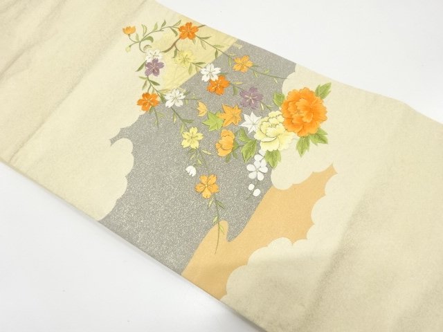 JAPANESE KIMONO / NAGOYA OBI / EMBROIDERY / SAKURA & PEONY 